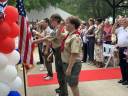 American Legion Post 294 and Boy Scouts retire the colors at Sugar Land Memorial Day celebration